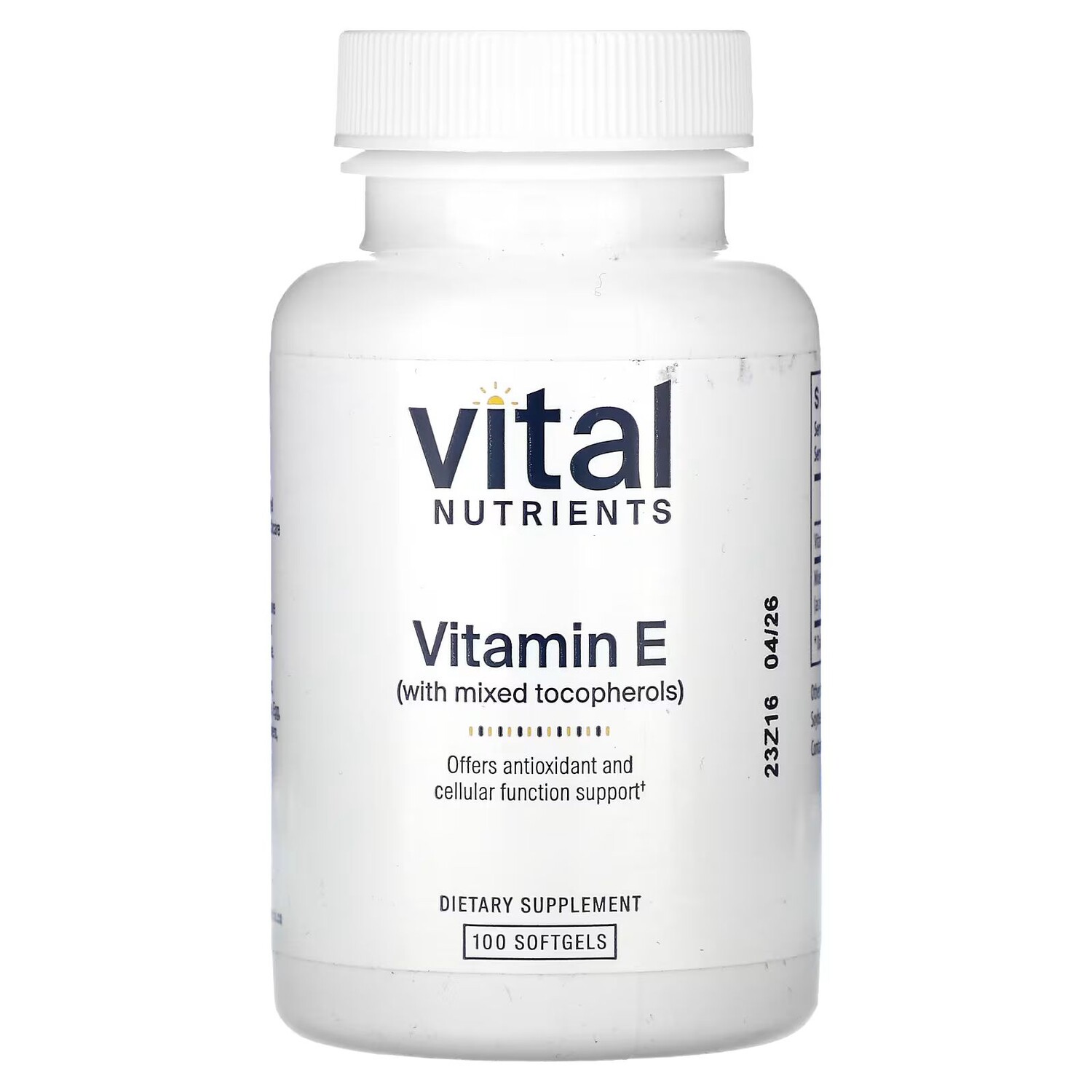 

Витамин Е со смесью токоферолов, 100 мягких таблеток Vital Nutrients