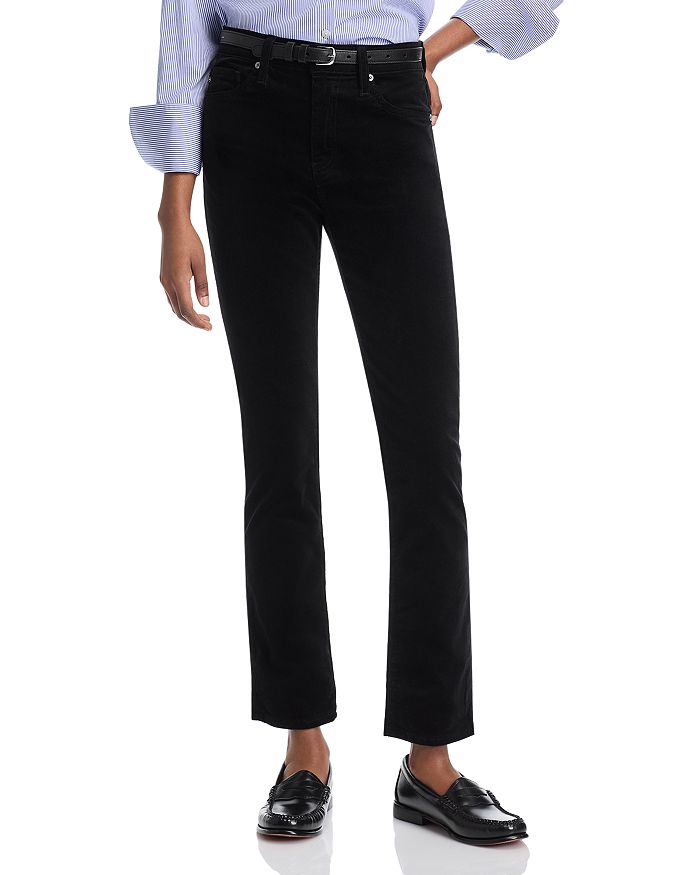 

Джинсы Mari средней посадки Slim Straight AG, черный