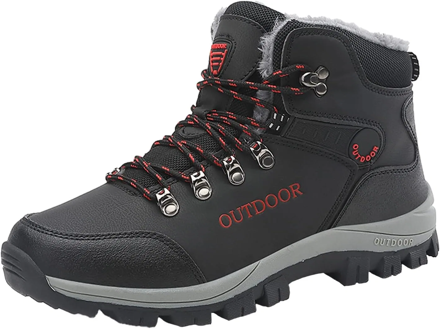 Туфли Mens Shoes Leather Casual Shoes Solid Color Lace Up Plus Cotton Casual Shoes Climbing Shoes Mens Running Hiking Shoes Generic, Schwarz