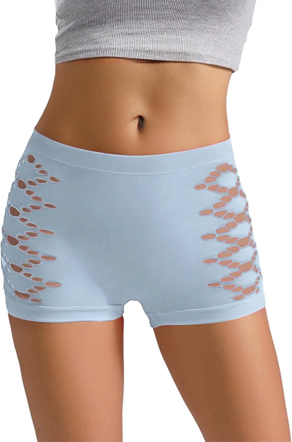 

Женские шорты для йоги High Waist Stretchy с перфорацией Sinleey
