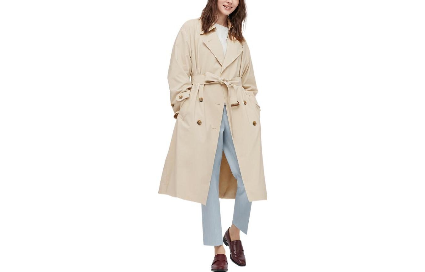 

Женский тренч UNIQLO, светло-бежевый