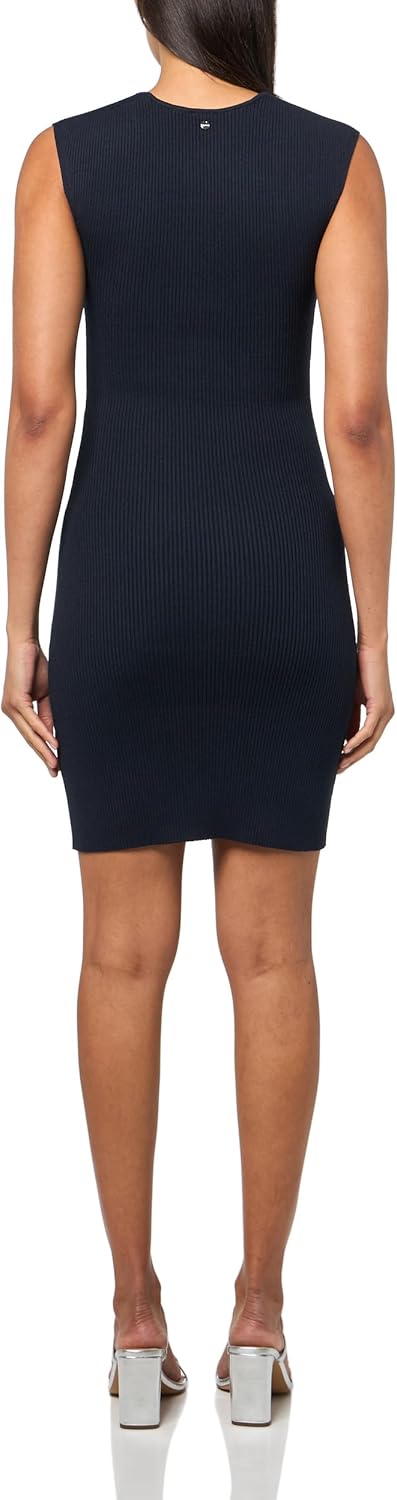 Женское платье BOSS Sweetheart из мягкого рубчика, Premium Navy — фото 2
