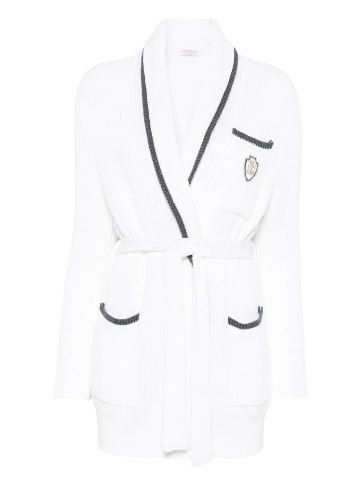 

Brunello Cucinelli кардиган с нашивкой-логотипом, белый