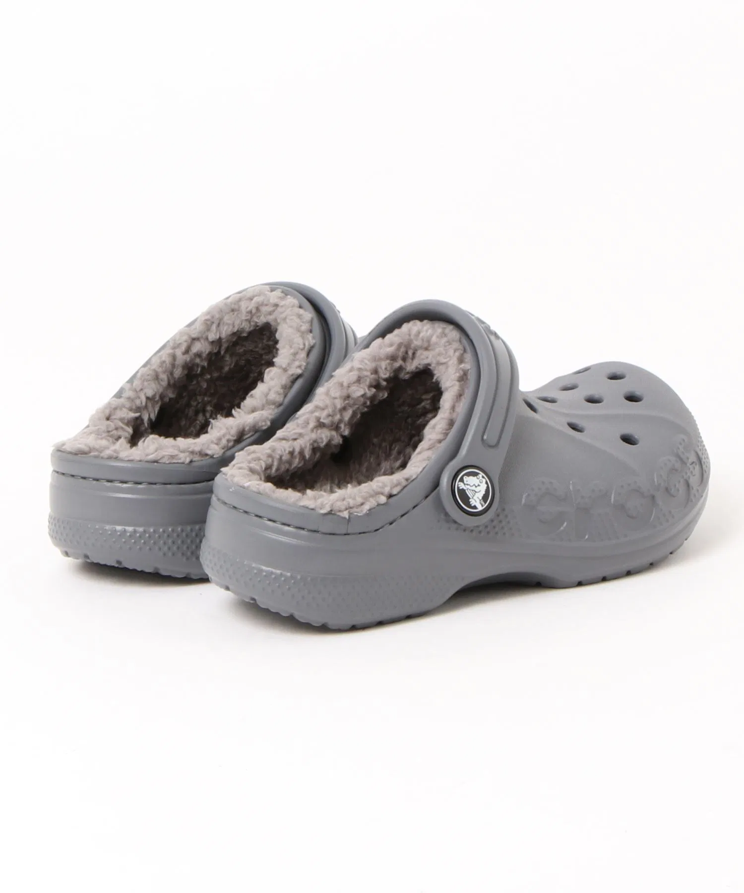 Детские сабо Crocs Baya Lined Clog серые — фото 2