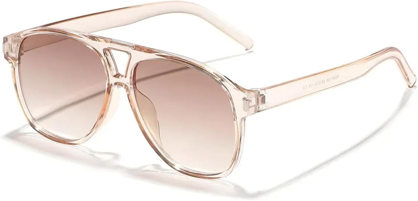 

Модные большие овальные солнцезащитные очки для женщин в стиле ретро, ​​гелевые, с защитой от УФ-излучения UV400, для мужчин с градиентным покрытием TOIPASTN, Champagne Tea