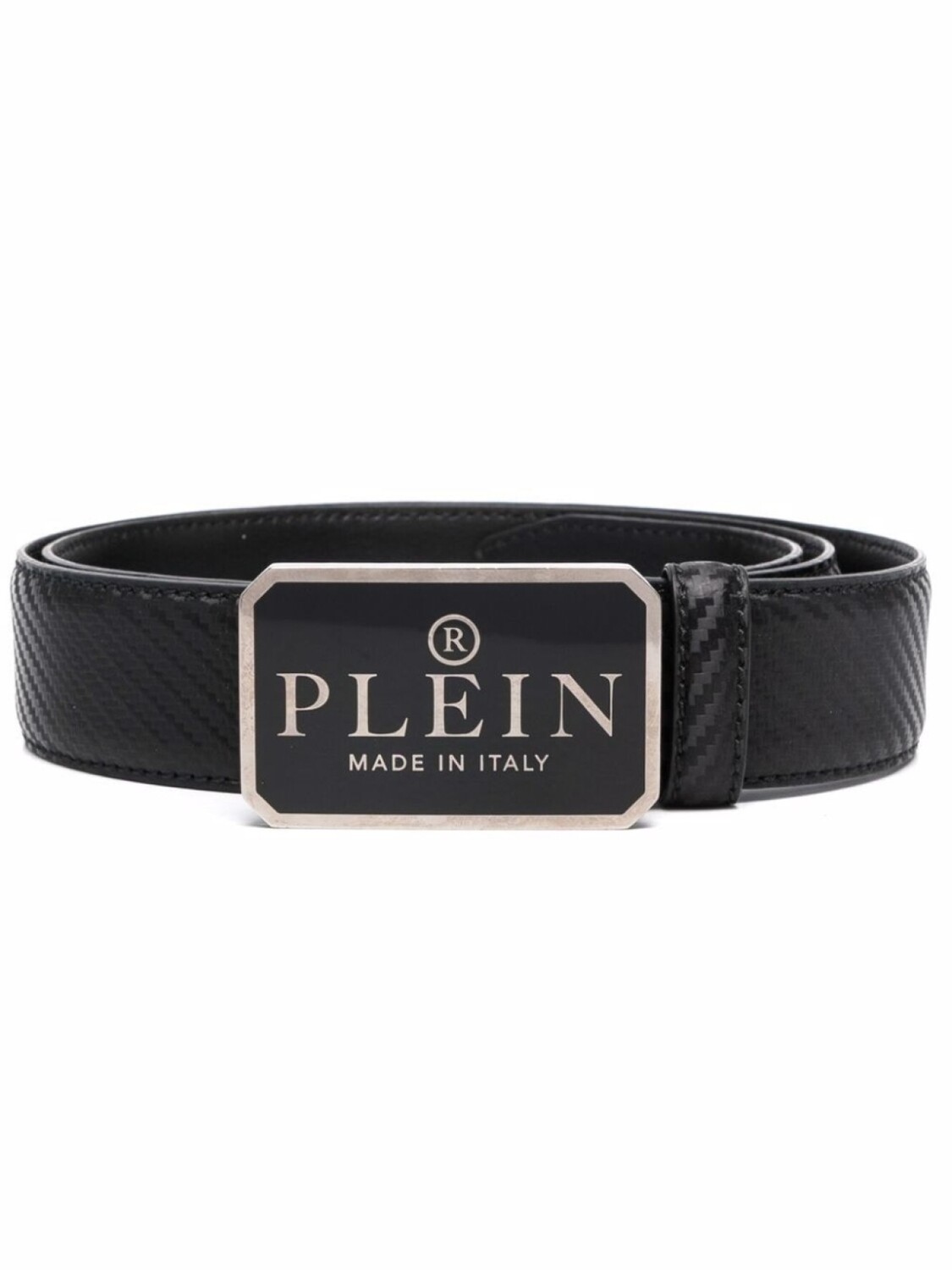 

Фактурный ремень с логотипом Philipp Plein, черный