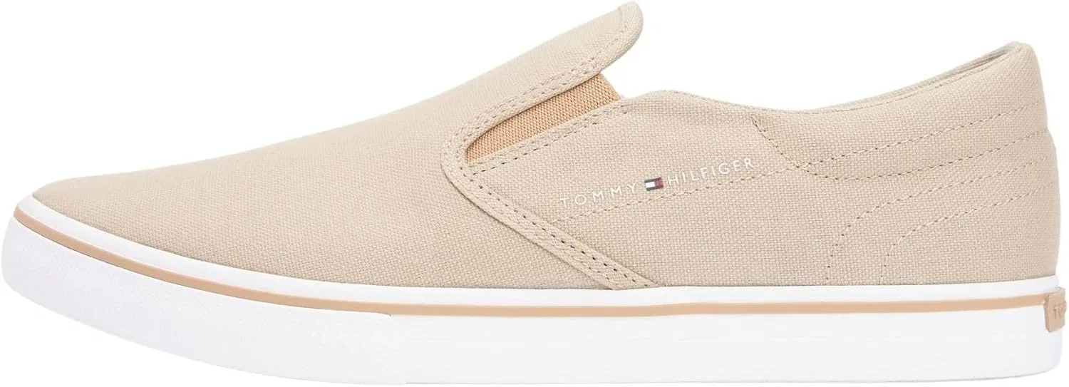 Мужские низкие кроссовки Tommy Hilfiger Vulc Core Slip On Fm0fm05689, Khaki Sandalwood