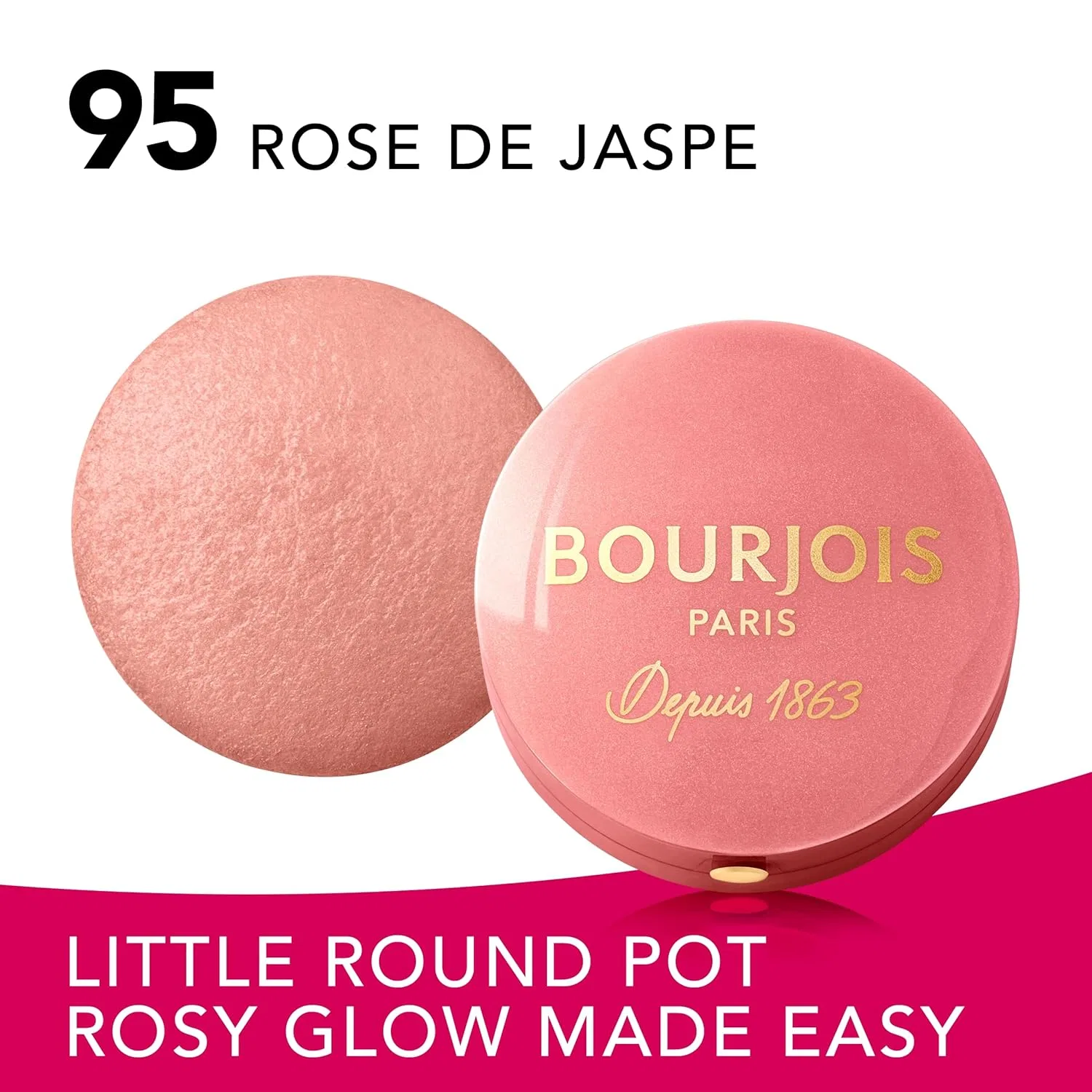 Румяна «Little Round Pot Blusher 95 Rose De Jaspe» от Bourjois, 2.5 г Bourjois — фото 3
