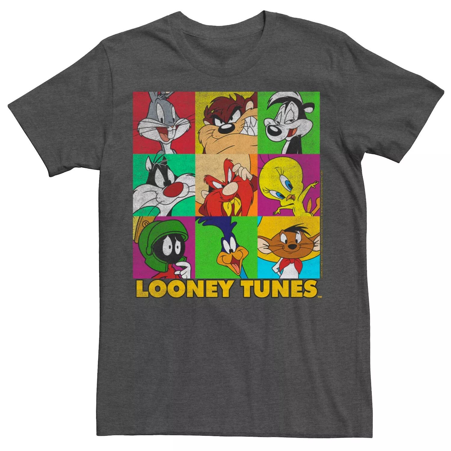 

Мужская цветная футболка с портретами в коробке Looney Tunes Group Shot Licensed Character
