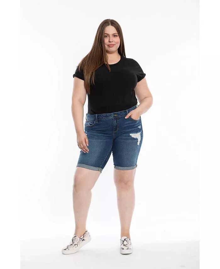 

Шорты-бермуды Plus Size со средней посадкой SLINK Jeans, синий