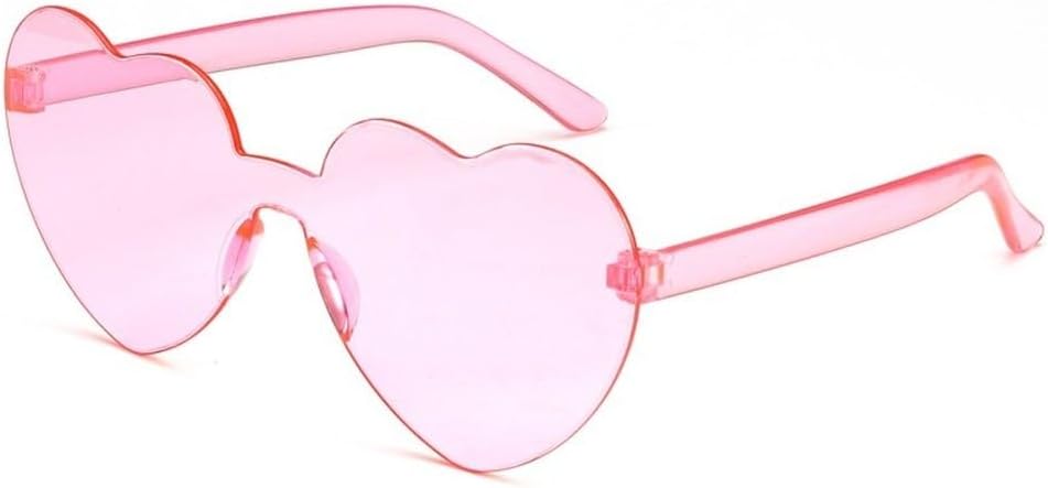 

Женские солнцезащитные очки из поликарбоната в форме сердца с тонировкой для вечеринок, винтажные солнцезащитные очки без оправы с поляризацией для девочек GHVWYX, Pink