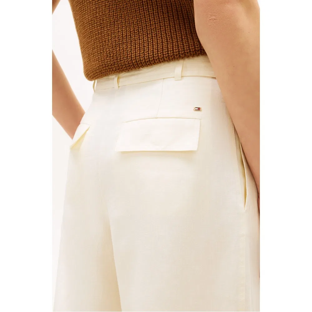 Женские льняные брюки-бочки Utility Barrel Pants от Tommy Hilfiger Women, бежевые — фото 4