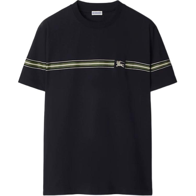 Футболка Burberry полосатая хлопковая, индиго — фото 3