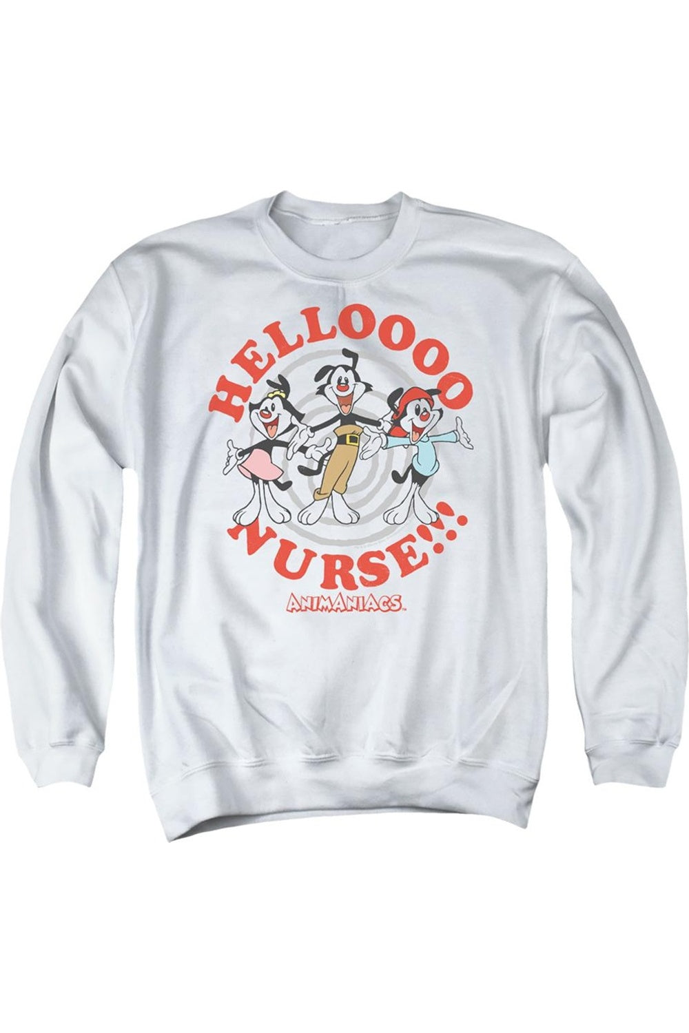 

Толстовка Animaniacs Hello Nurse для взрослых с круглым вырезом Gildan, белый