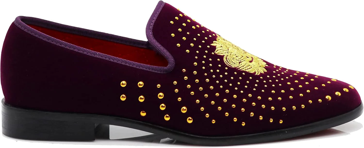 

Мужские винтажные бархатные лоферы SPK26 с кристаллами, дизайнерские туфли без застежки, классические туфли для смокинга Enzo Romeo, фиолетовый