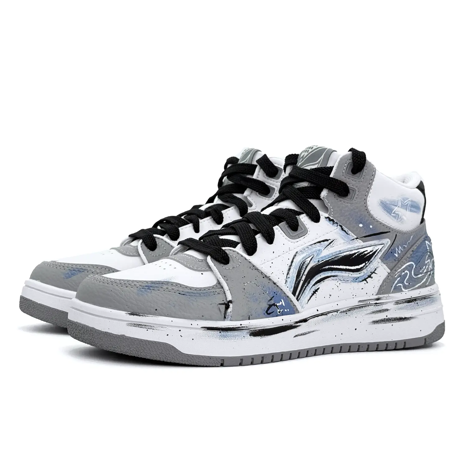 Li-Ning Li Ning Tianji HI Star Abrasion Resistant Mid top Skateboard Shoes мужские, серый, New — фото 4