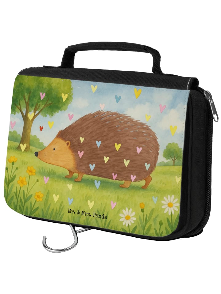 

Mr. & Mrs. Panda Косметичка с изображением ежика и сердечка, без слогана, белого цвета