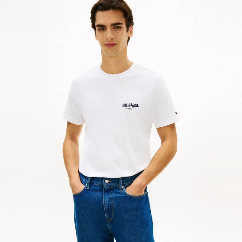 Футболка с круглым вырезом Tommy Hilfiger белая — фото 4