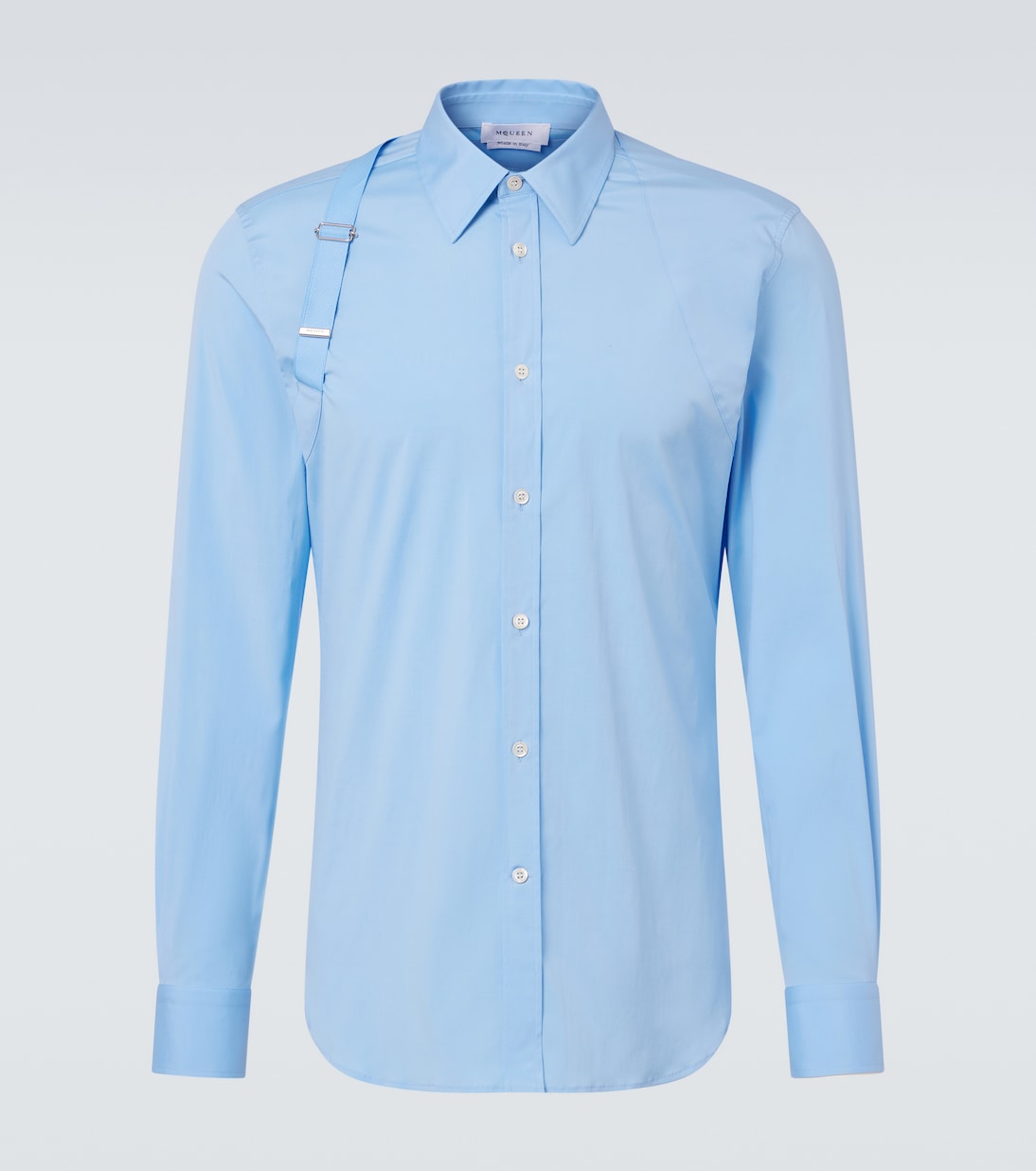 

Хлопковая поплиновая рубашка McQueen, Jermyn St. Blue