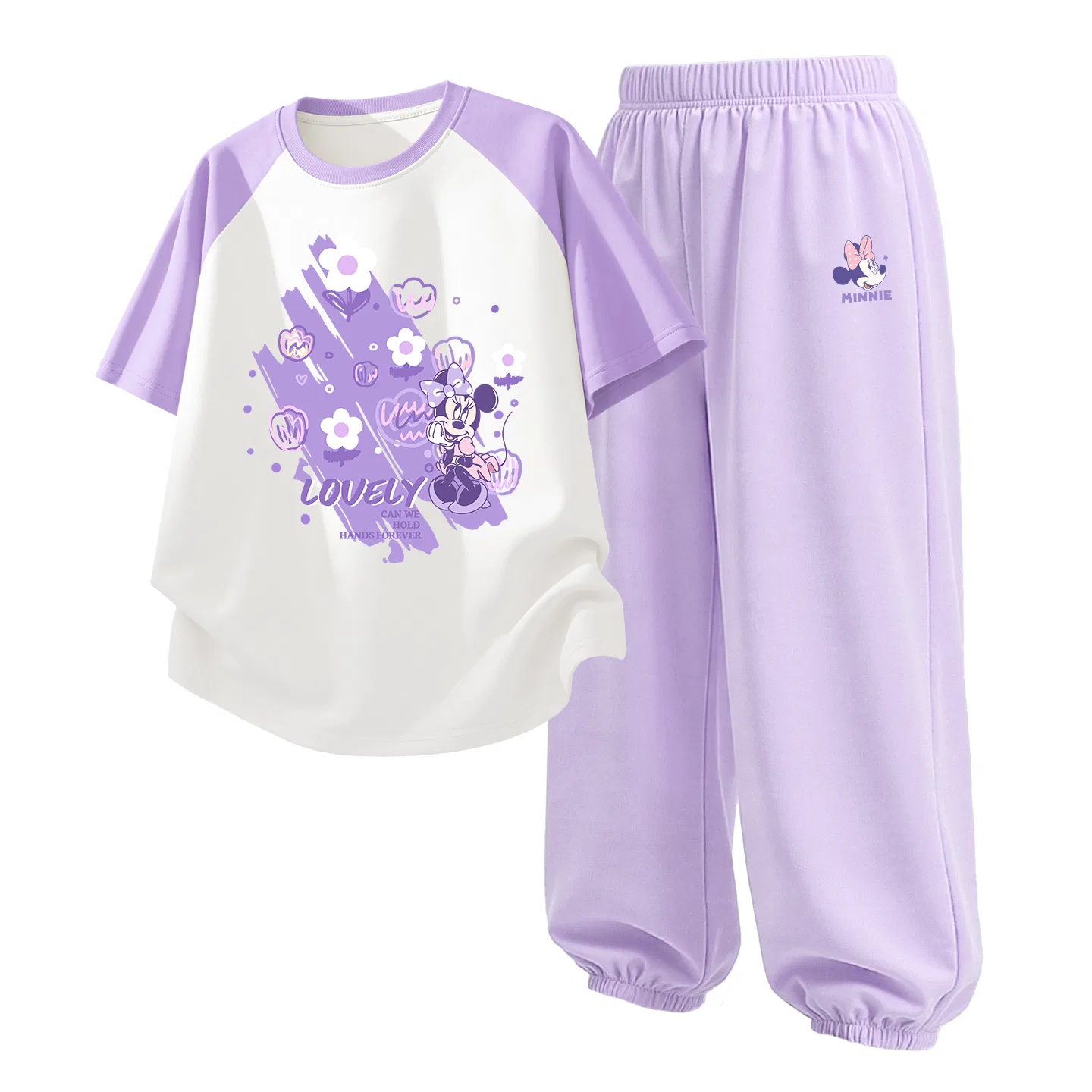 Детский спортивный костюм Casual Sportswear 2 Piece Set Disney, Di Bubble Flower Purple White+Dini Knot K Taro Purple