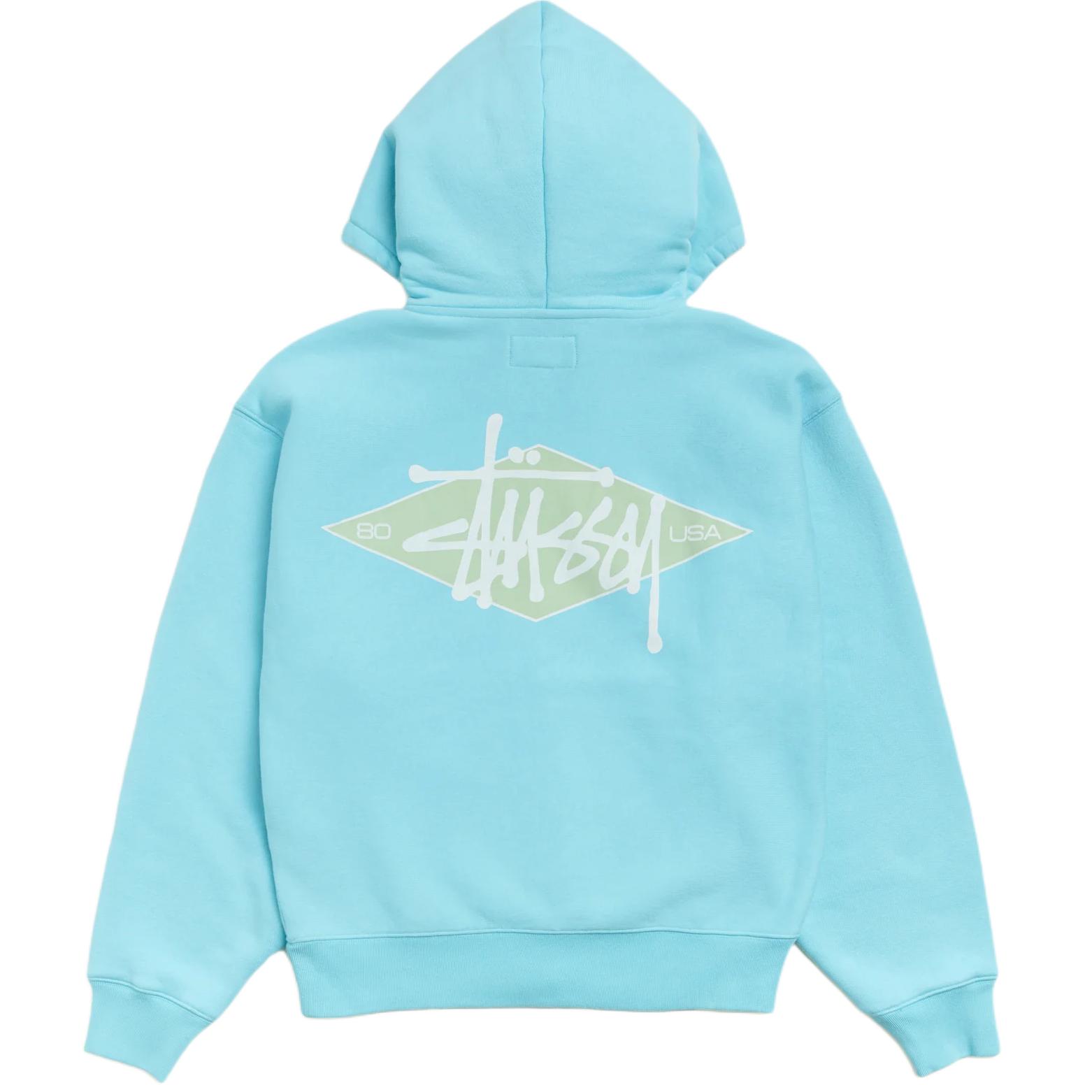 

Толстовка SS26 BASIC DIAMOND ZIP HOODIE Unisex Stussy, синий зеленый