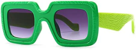 

Модные винтажные квадратные солнцезащитные очки большого размера для женщин и мужчин, с крупной оправой, дорожные солнцезащитные очки UV400 MTZJH, Green Gray