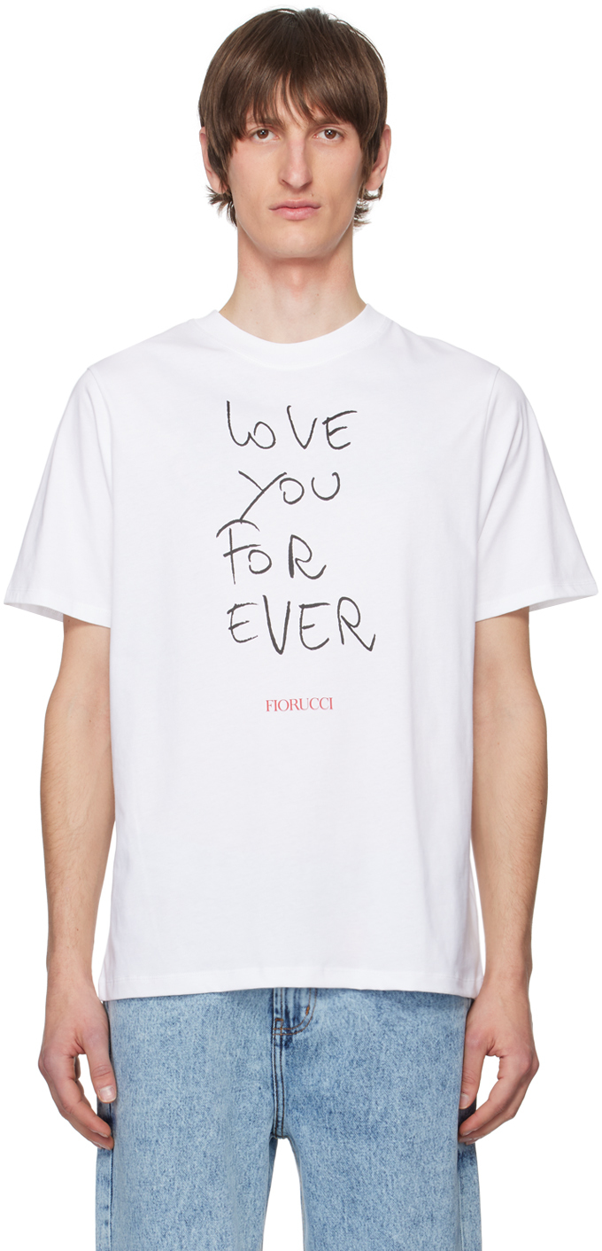 

Белая футболка с надписью «Love You For Ever» Fiorucci