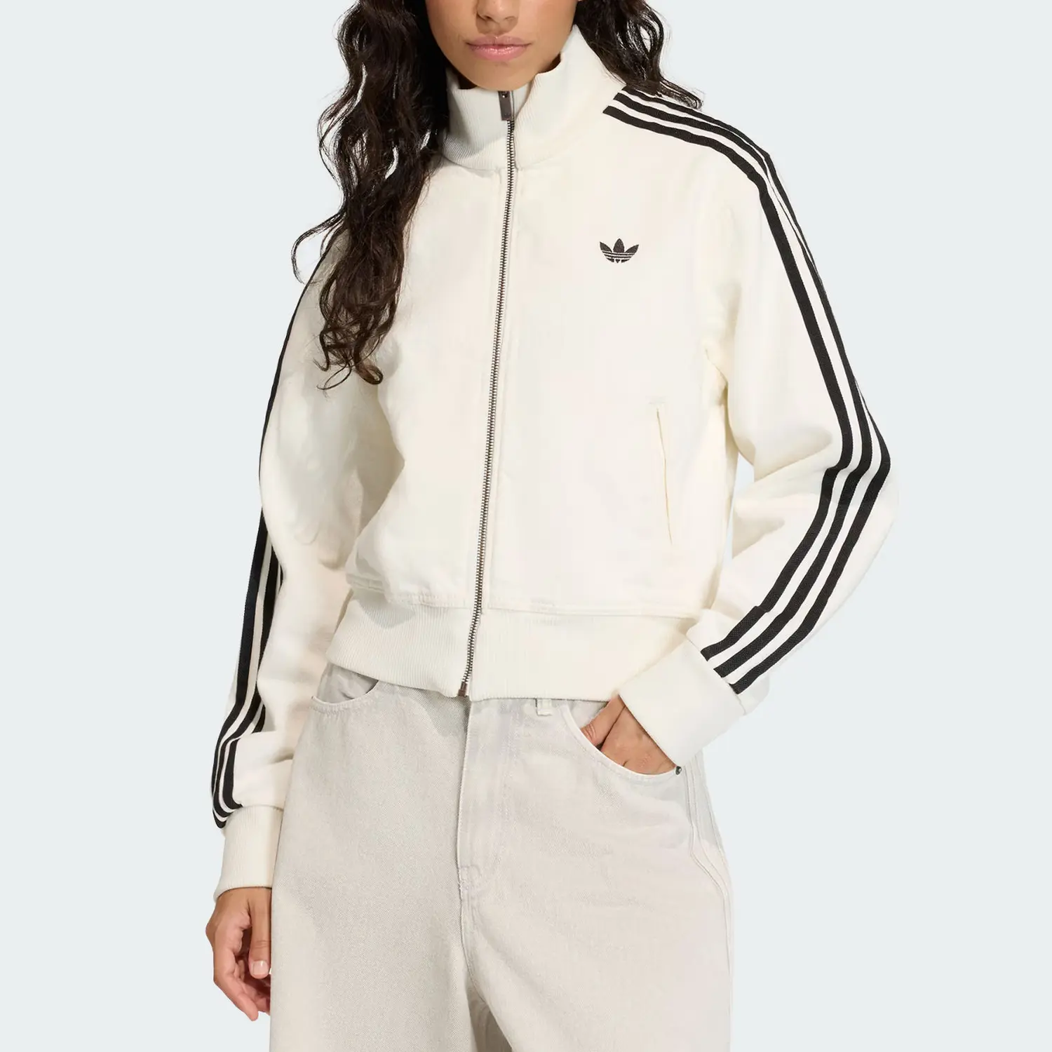 Куртка Firebird FW25 TRACK TOP DENIM, женская Adidas Originals, белый/черный — фото 4
