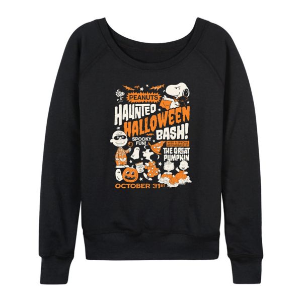 

Женская футболка с длинным рукавом и принтом «Peanuts Haunted» для вечеринки в честь Хэллоуина Licensed Character, черный
