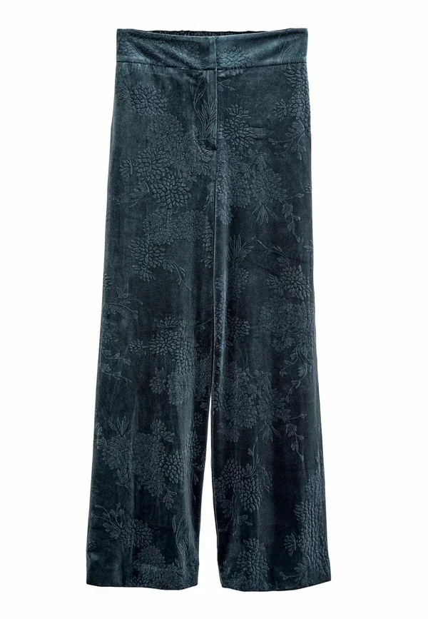 Брюки широкие Petite fit embossed wide trousers Next, темно-синий
