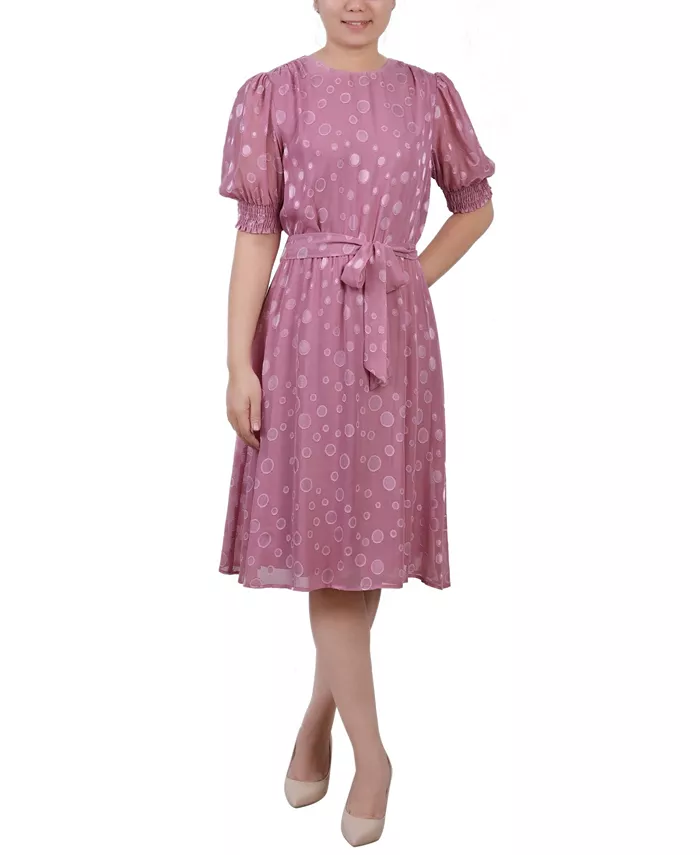 

Женское платье в горошек с рукавами до локтя NY Collection, фиолетовый