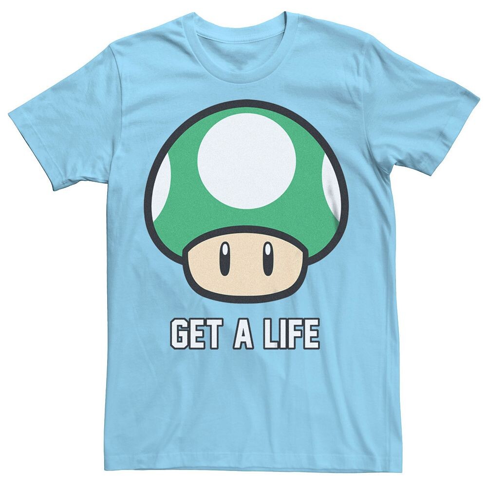 

Мужская футболка Super Mario Bros 1-UP с рисунком гриба Get a Life Licensed Character, цвет Light Blue