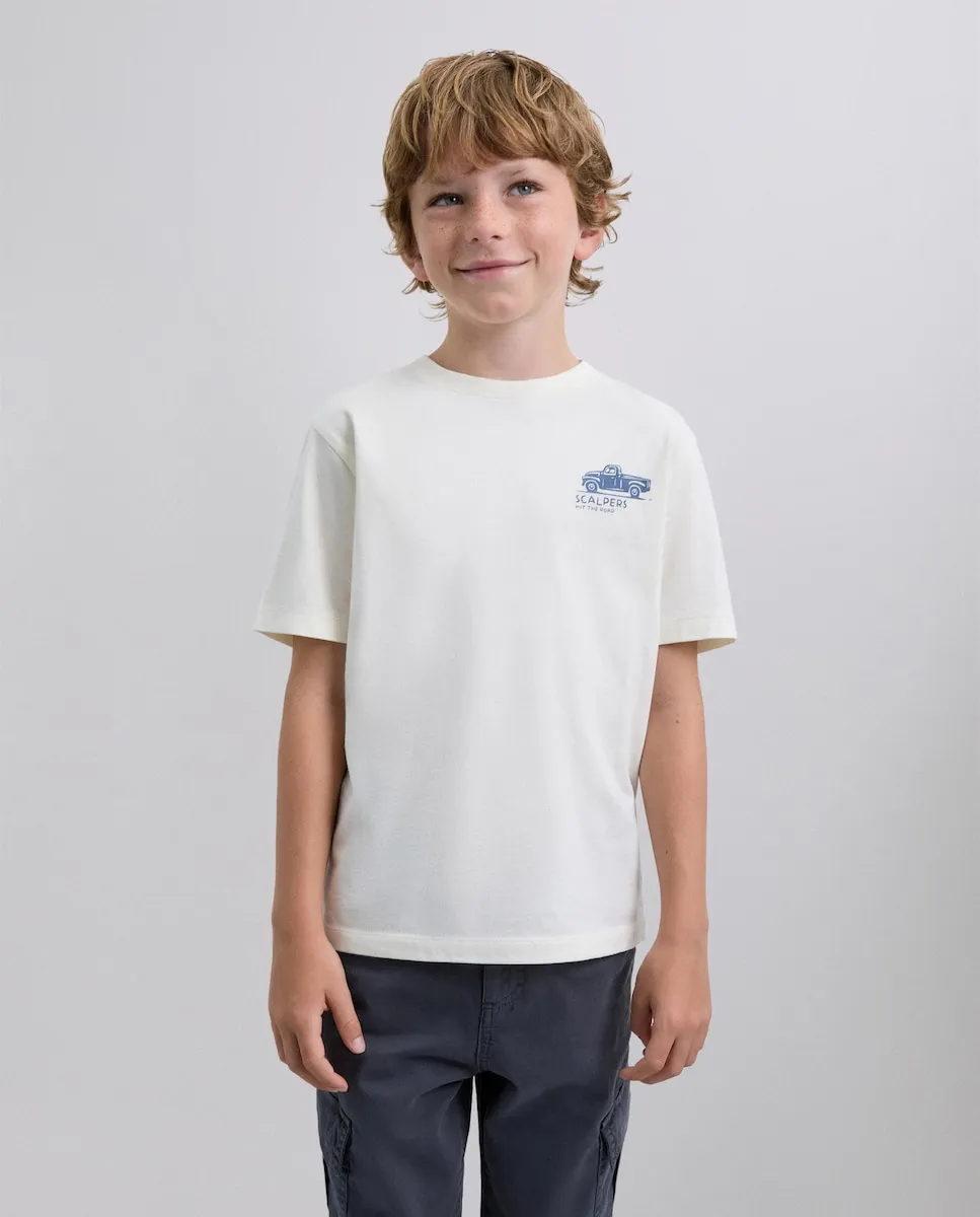 

Футболка для мальчика с коротким рукавом, обычного кроя Scalpers, белый