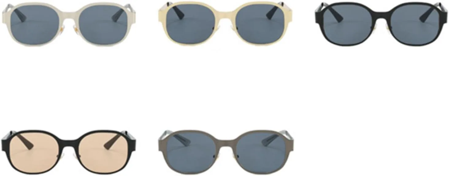 

57555 Металлические ретро-солнцезащитные очки для женщин, модные, овальные, с защитой от УФ-излучения, зеркальные, повседневные, очки UV400 TOIPASTN, Silvergrey