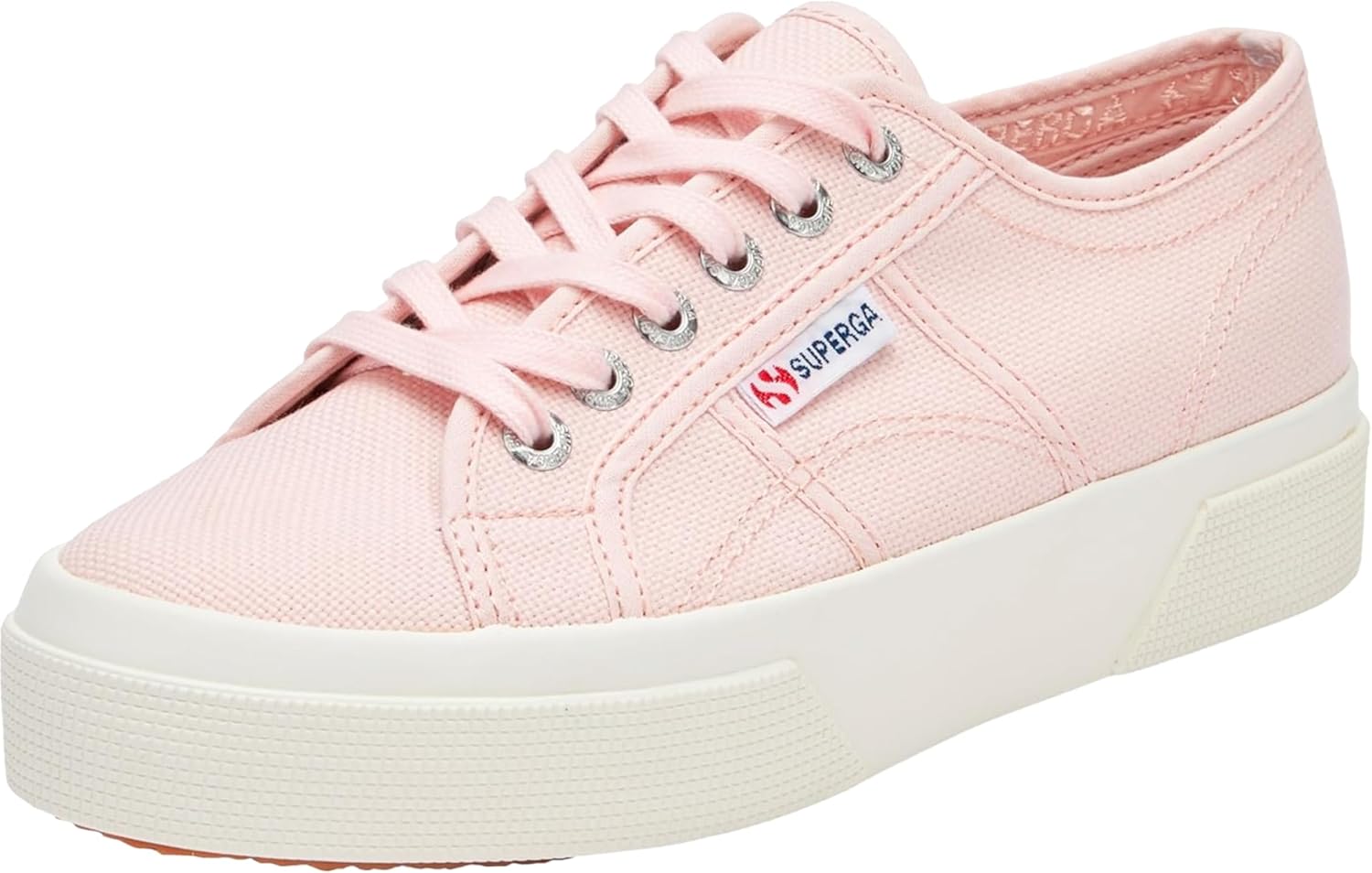 

Кроссовки Superga 2740 Platform для мужчин и женщин - иконические итальянские теннисные кроссовки с дышащим верхом из ткани и нескользящей резиновой подошвой, Pinkish Avorio