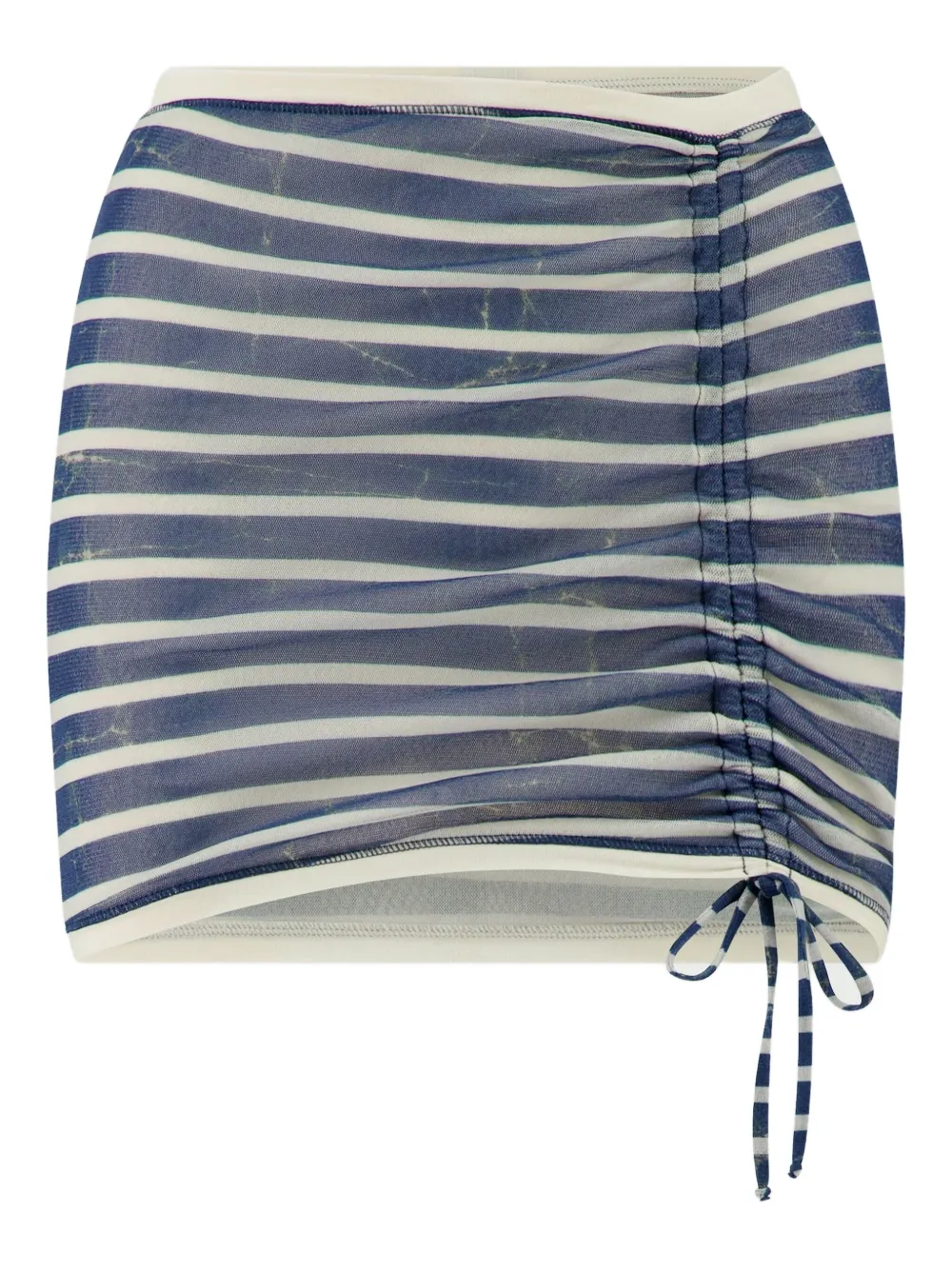 

Юбка мини с принтом Marinière и сборками Jean Paul Gaultier, синий