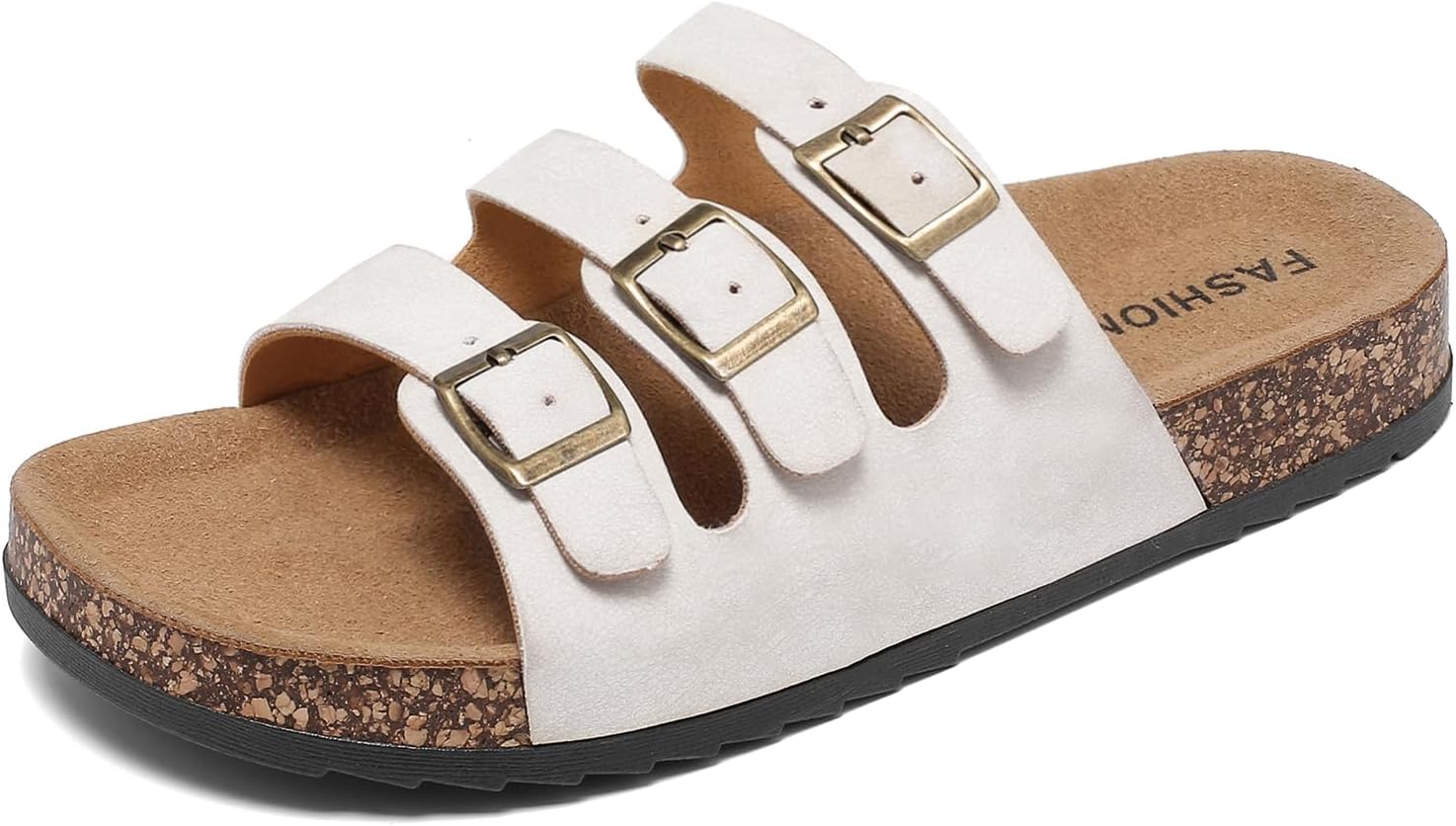 

Женские сандалии с пробковой стелькой, мужские слайдовые шлепанцы с открытым носком и регулируемой пряжкой, удобные тапочки для лета Ddxyyds, бежевый