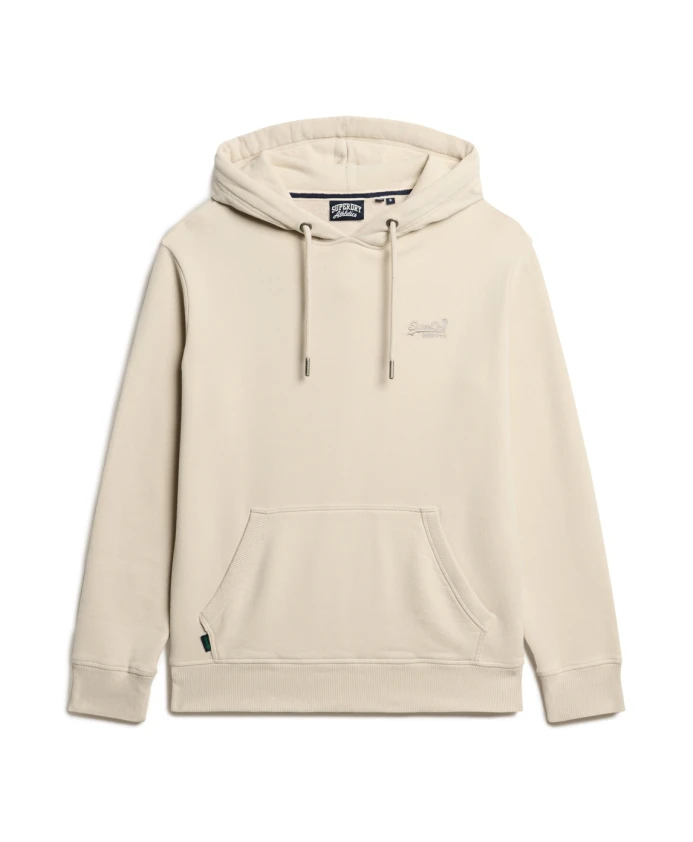 

Светло-Бежевая хлопковая базовая мужская толстовка с капюшоном Superdry, бежевый