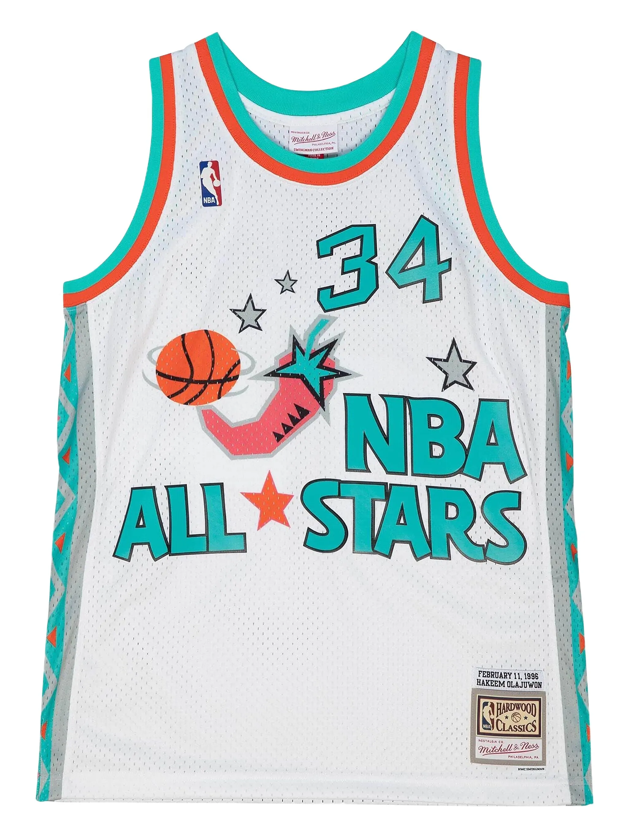 

Топ All Star 96 Hakeem Olajuwon Swingman из коллаборации с NBA Mitchell & Ness, белый