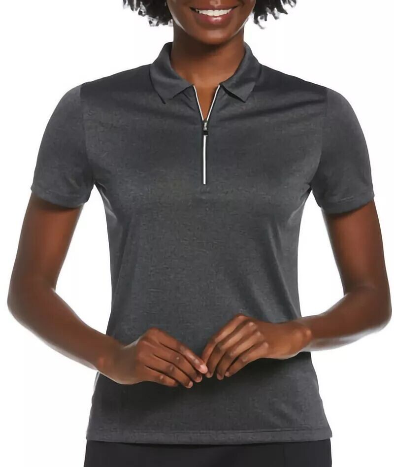 Женские кроссовки Callaway с коротким рукавом Heather Golf, молния 1/4, черный