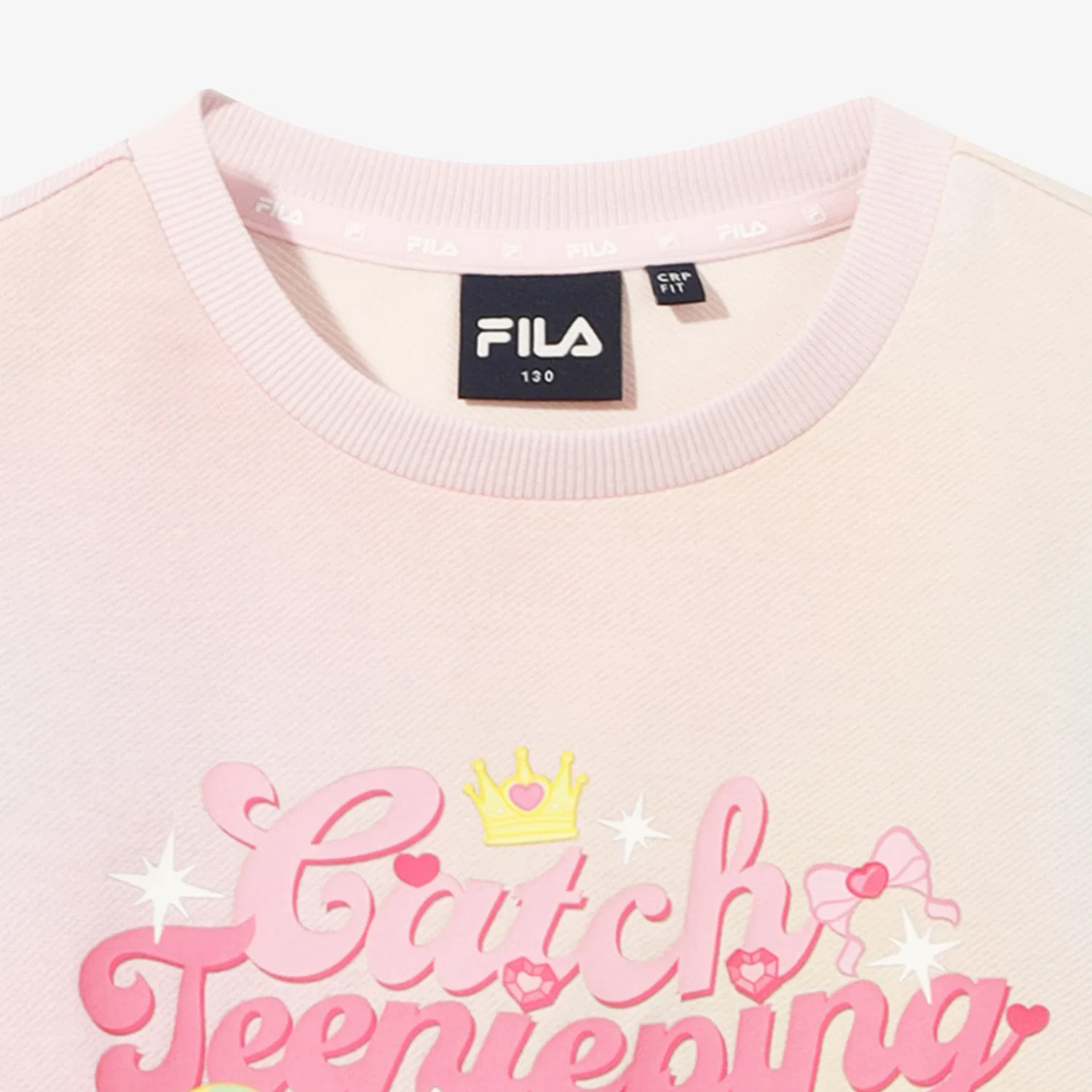Детский свитшот Catch Teenieping x Fila Kids с тай-дай принтом, красный, от Fila Kids — фото 3