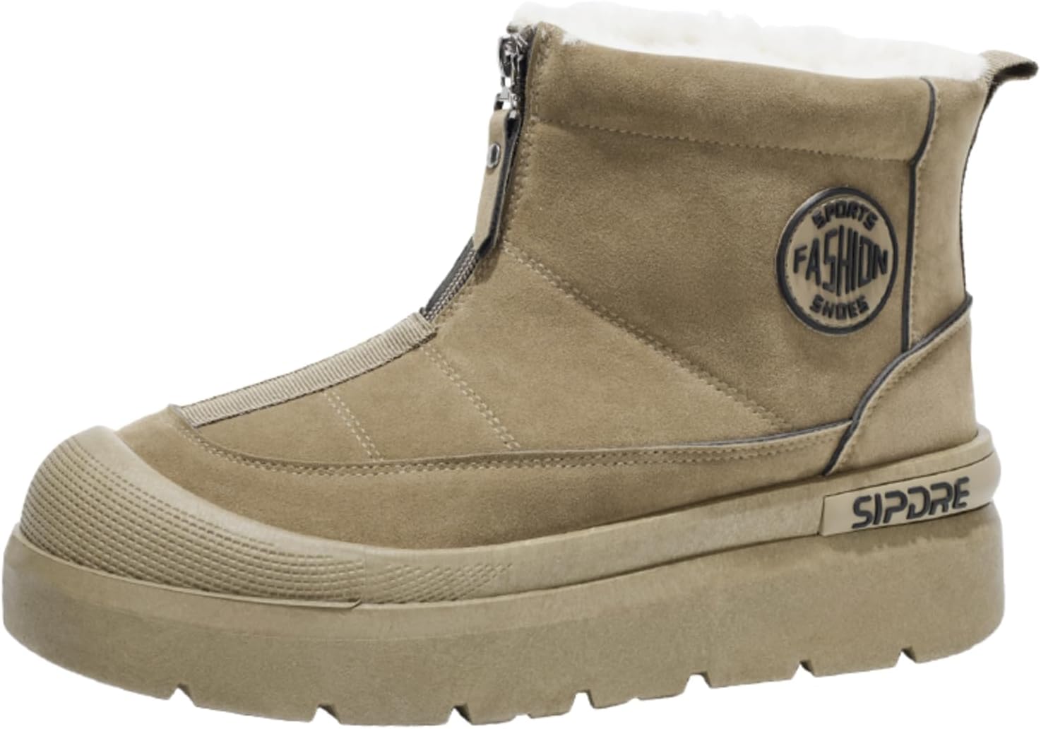 

Мужские зимние высокие ботинки с флисовой подкладкой: теплые мягкие ботинки больших размеров, молния и модные детали, толстая подошва, подходит для холодной погоды на улице и для повседневной носки Khwfjas, зеленый