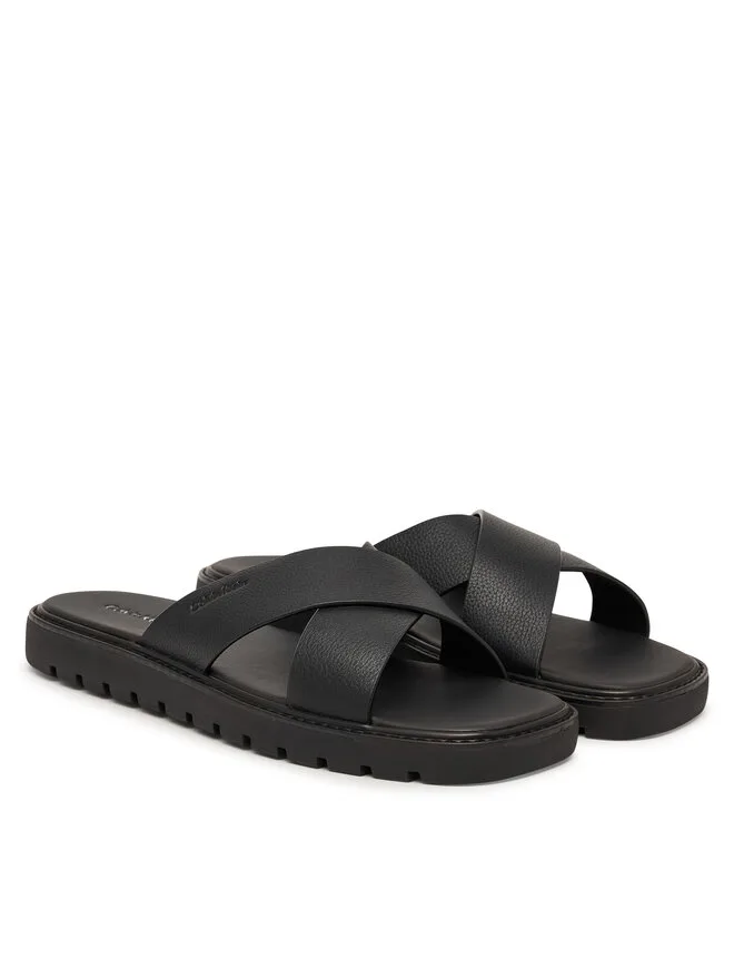 Calvin Klein Мюли квадратной формы, сандалии Xcross Lth HM0HM02235, черные — фото 2