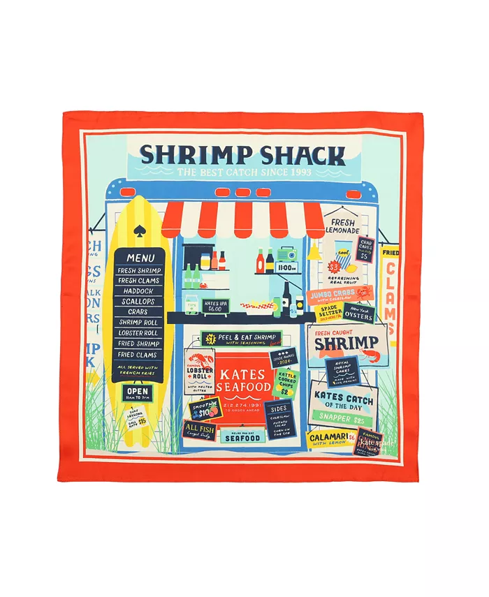 

Женский шелковый бандана-шарф Shrimp Shack kate spade new york, мультиколор