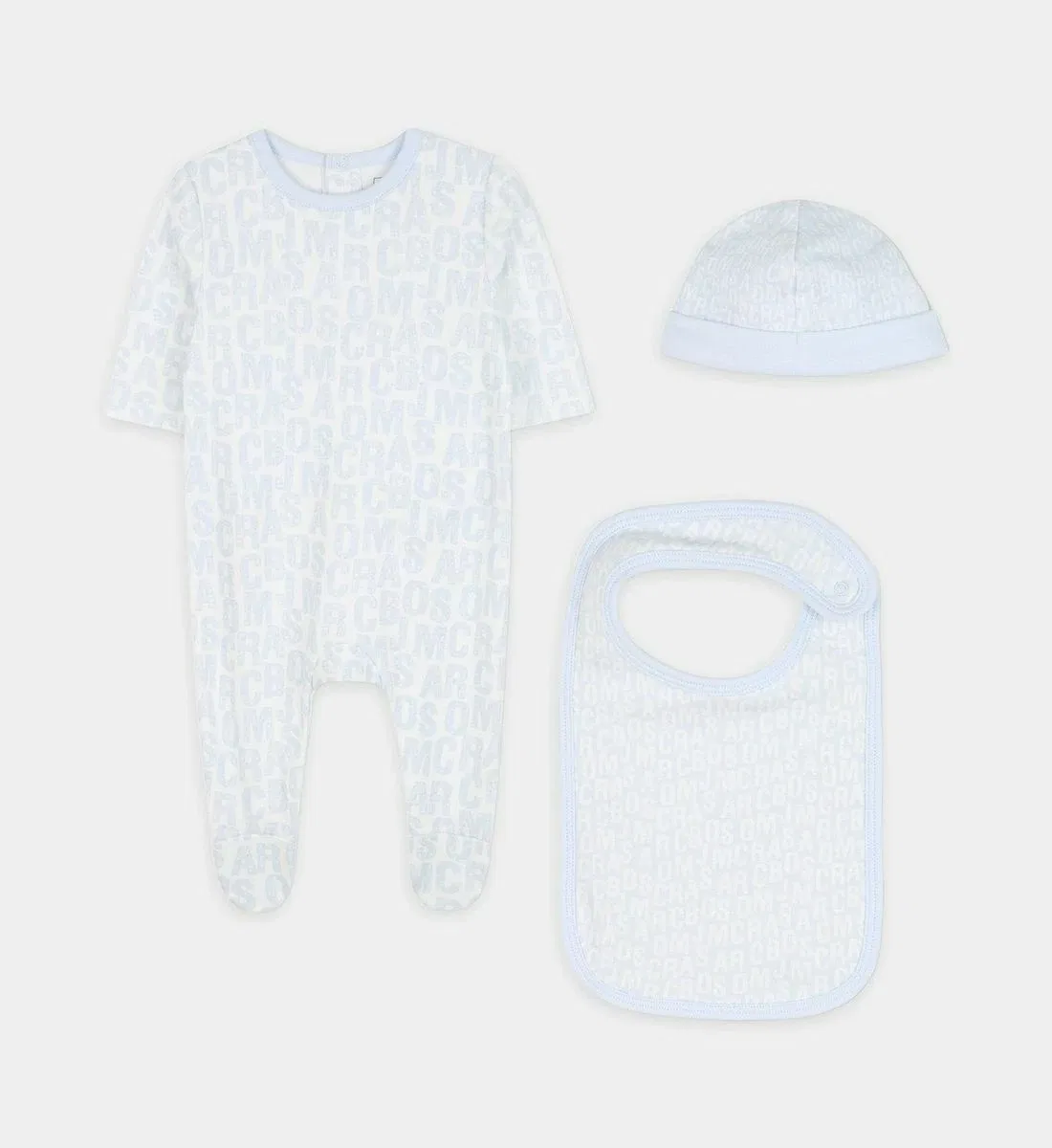 Комплект из пижамы, нагрудника и шапочки Marc Jacobs Kids, голубой