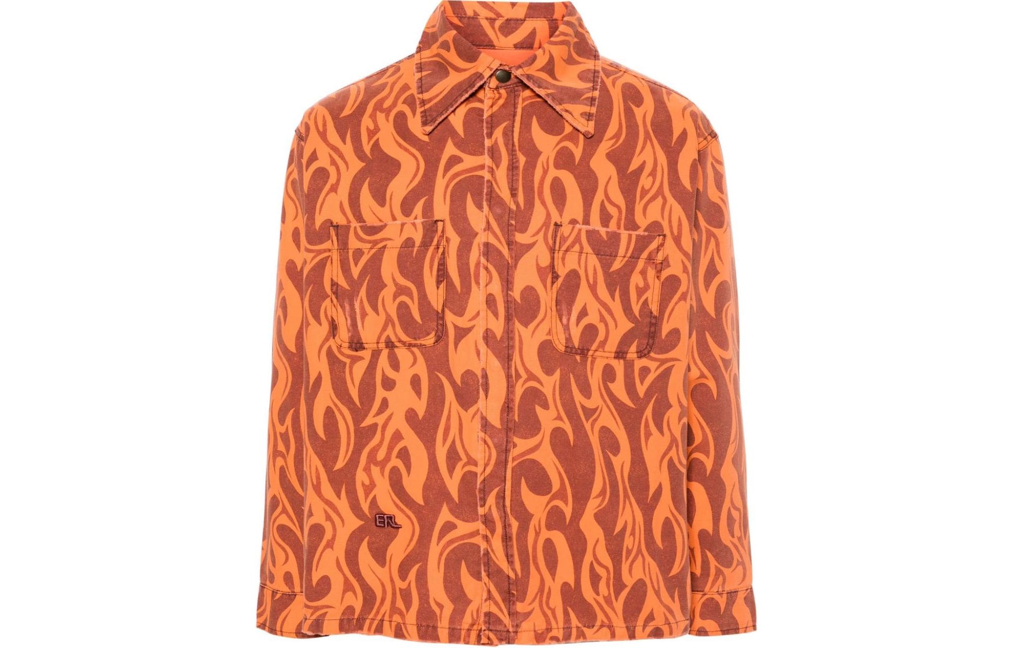 

ERL Факельная рубашка-куртка из холста, Pumpkin Orange