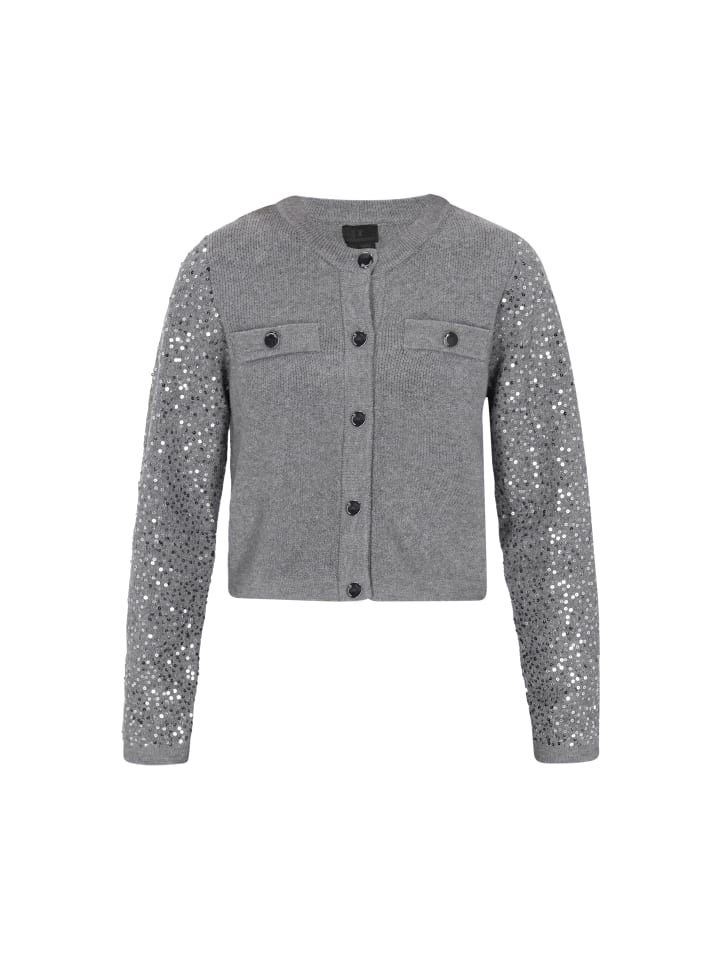 

DreiMaster Женский кардиган серого меланжевого цвета