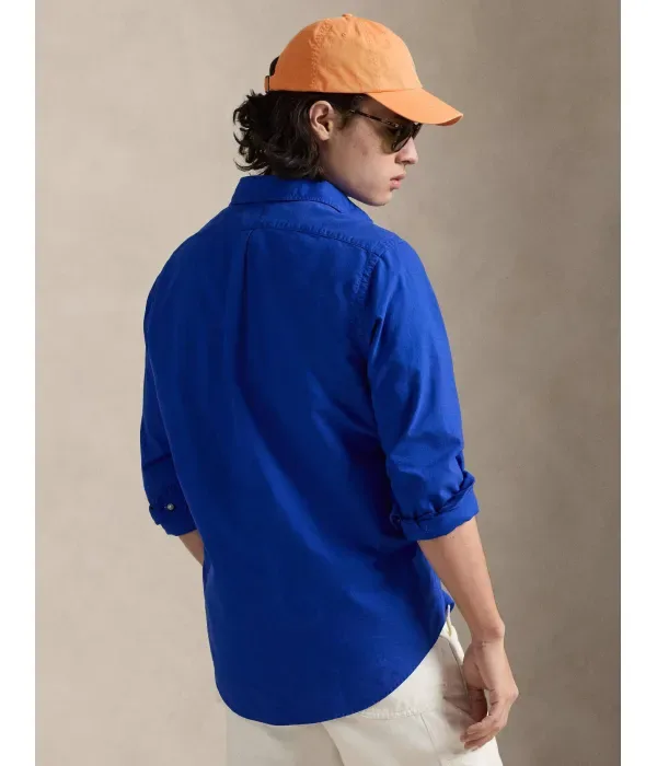 Рубашка custom fit Polo Ralph Lauren, васильковый — фото 3