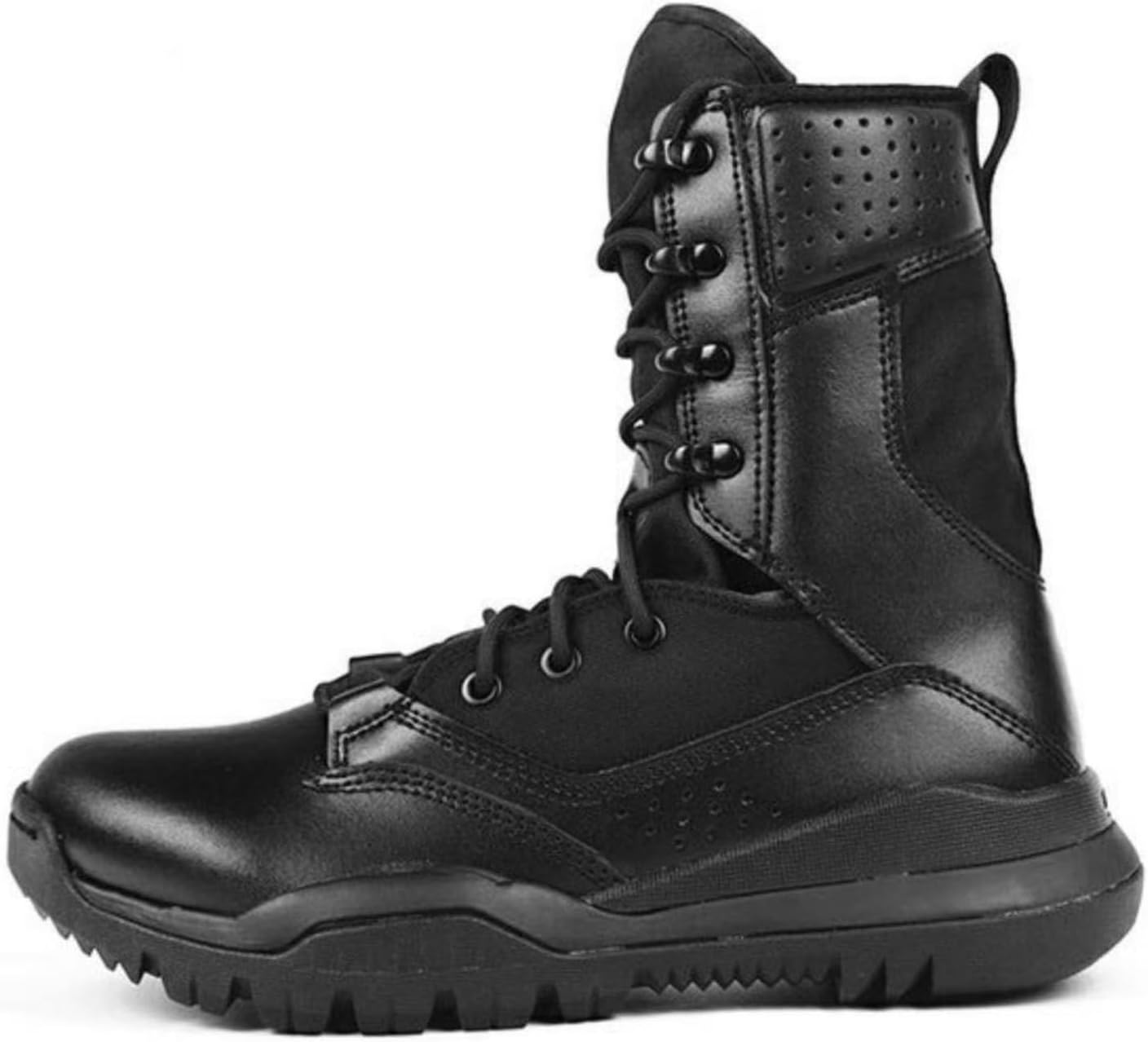 

Мужские высокие тактические ботинки из замши на шнуровке, легкие, дышащие, с противоскользящей подошвой, для походов, боевых операций и альпинизма, для походов, джунглей и армии Qklmwes, черный