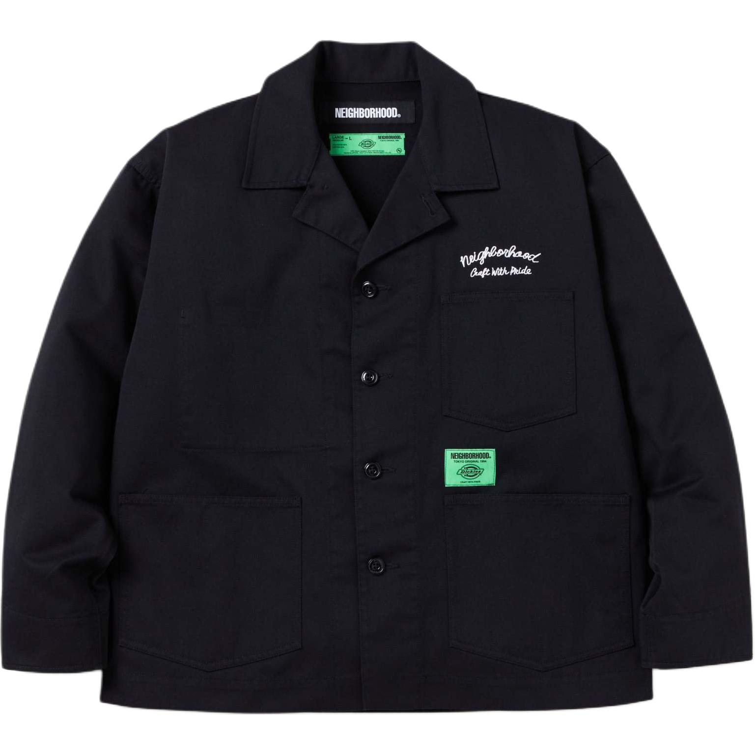 

NEIGHBORHOOD Вышитая логотипом куртка с накладным карманом, Black